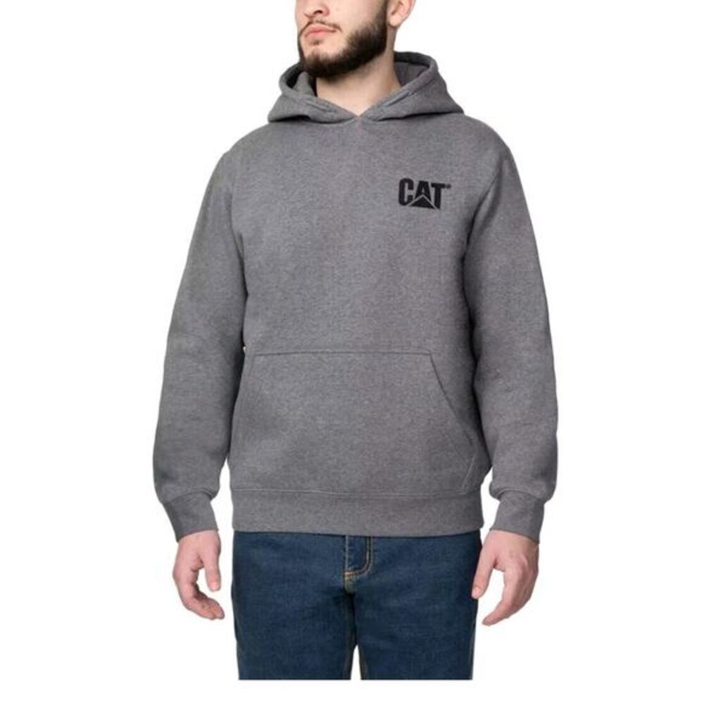 CAT Men’s Sweatshirt‎ Kangaroo Pocket Adjustable Hood, Gray Medium